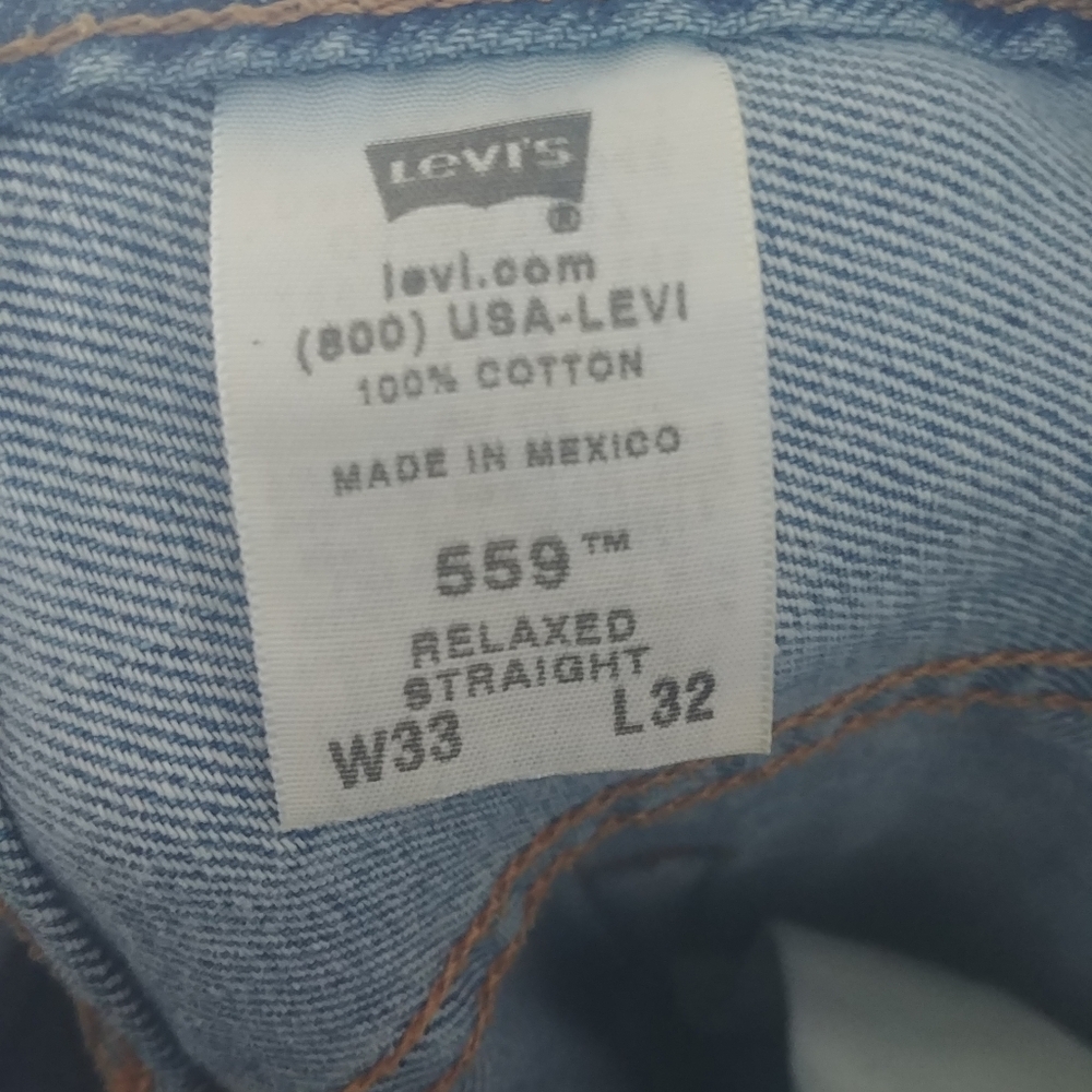 Levi's Men's Relaxed Straight 559 Blue Denim Jeans Size 33x32 - Picture 2 of 6